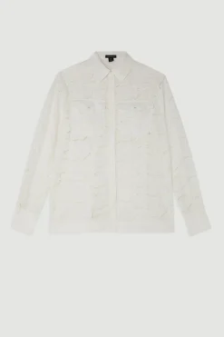 KarenMillen Chemise en coton ajouré tissé<Femme Tops