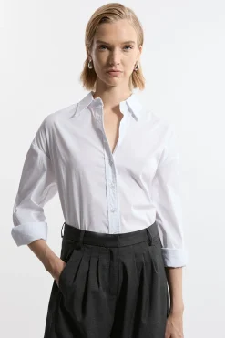 KarenMillen Chemise en coton ajustée à boutons<Femme Tailleurs|Tops