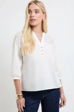 Chemise En Coton Avec Détail En Dentelle Petite