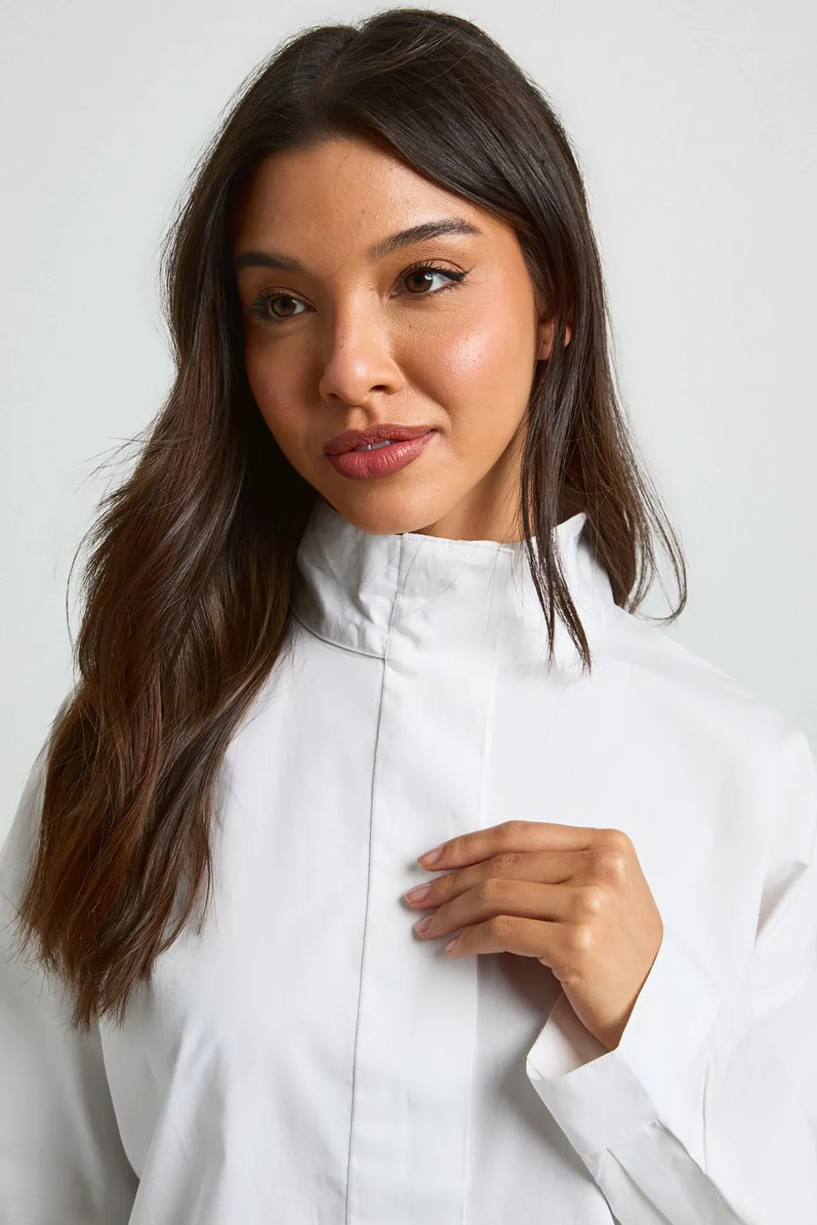 Chemise En Coton À Col Cheminée