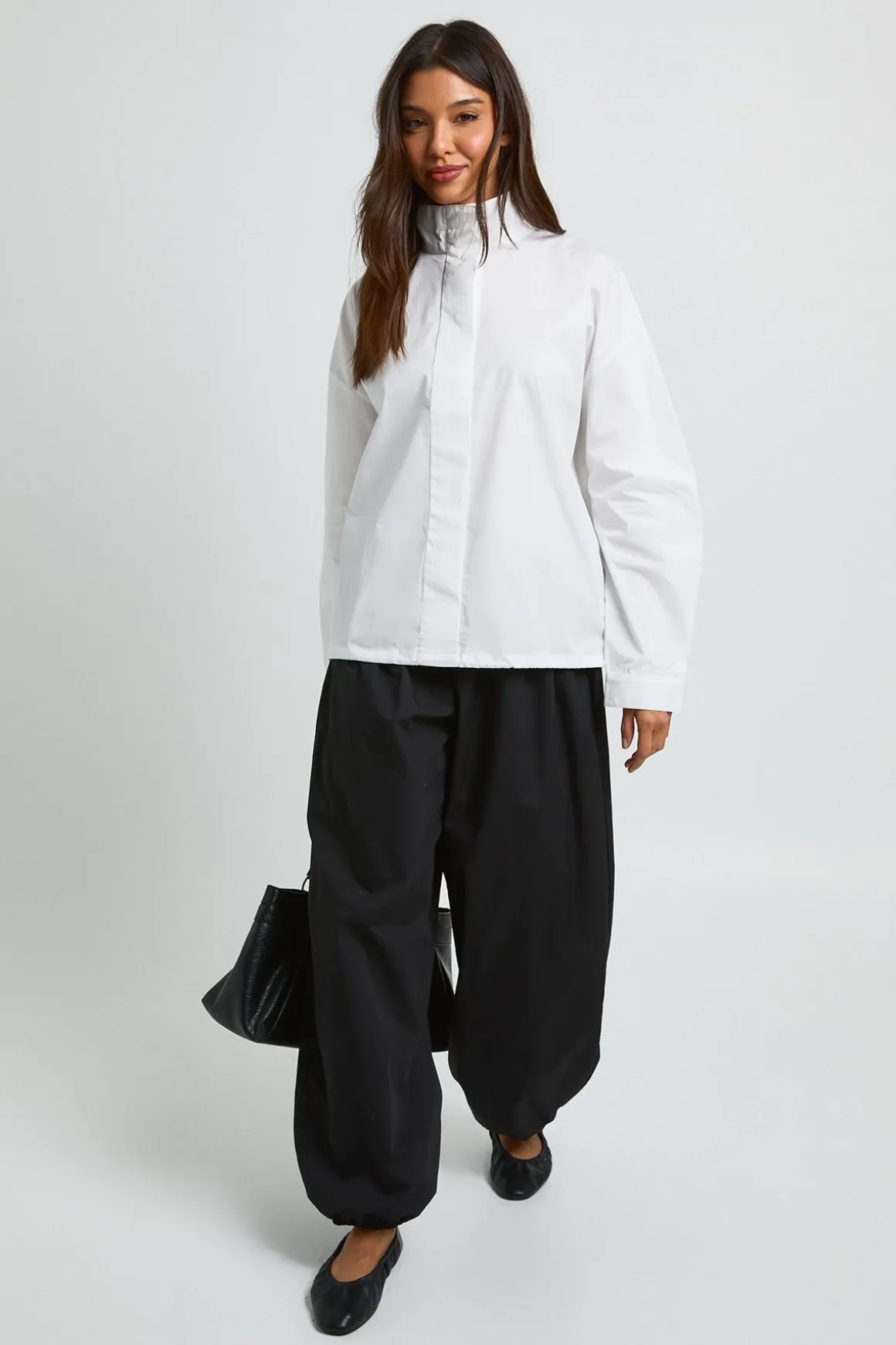 Chemise En Coton À Col Cheminée