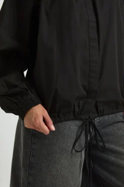 Chemise En Coton À Col Cheminée Avec Cordon De Serrage