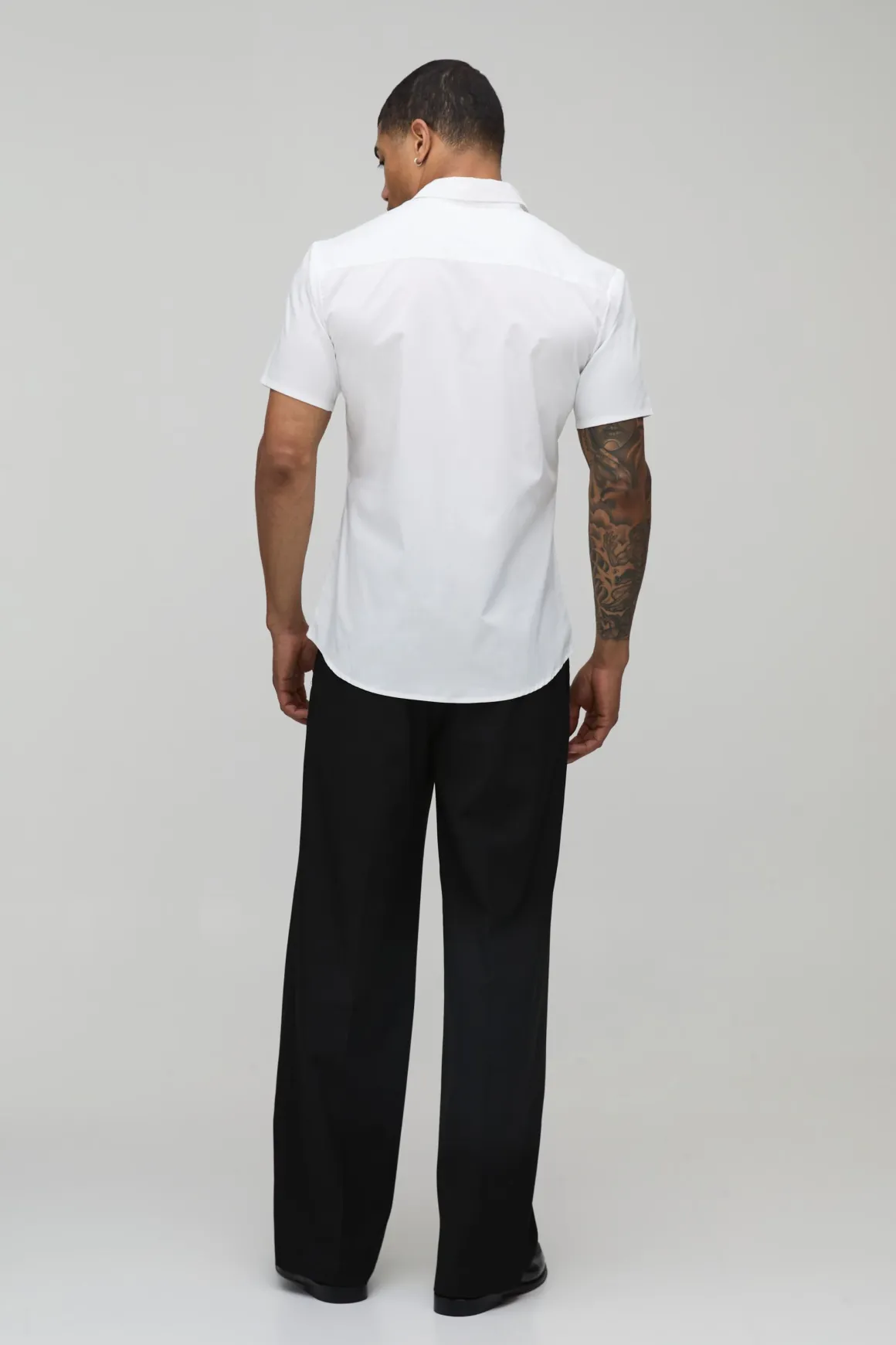 Chemise en Coton à Manches Courtes Coupe Ajustée