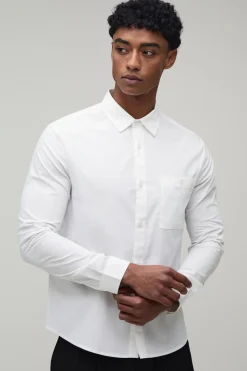Chemise en Coton à Manches Longues Coupe Regular