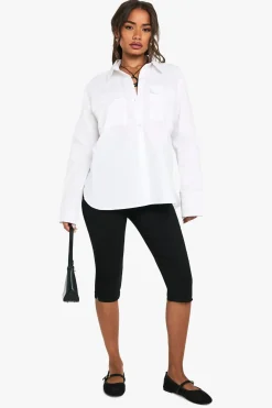 Chemise en coton oversize avec détails de poche
