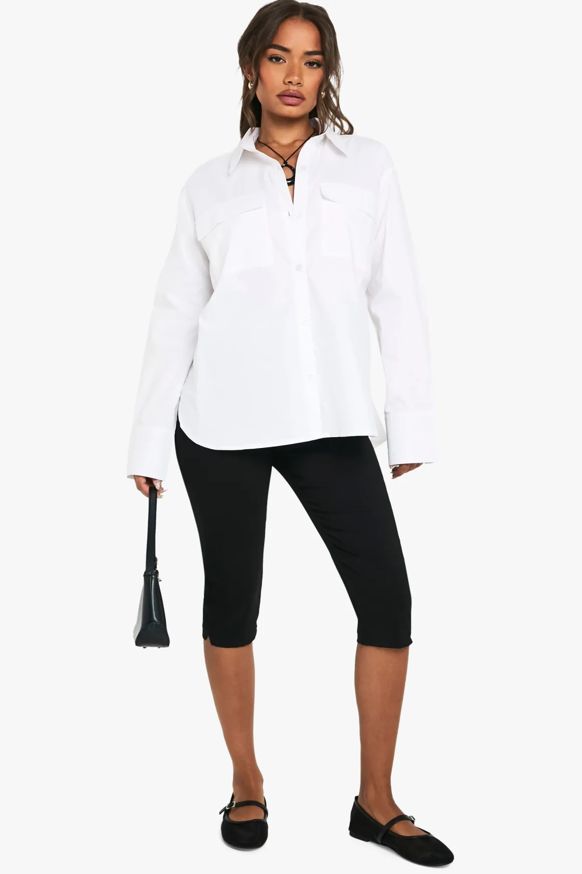 Chemise en coton oversize avec détails de poche
