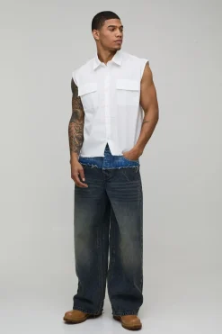 Chemise en Coton Sans Manches Coupe Ample Oversize