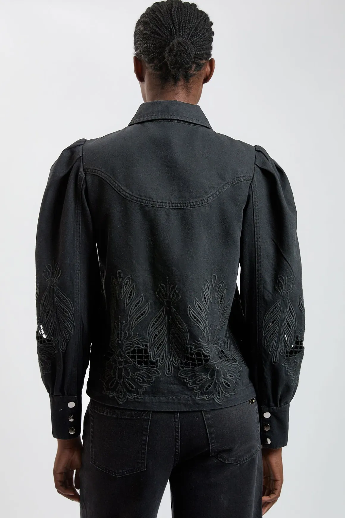 Chemise En Denim À Col Avec Découpes
