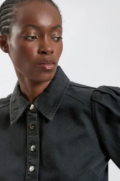 Chemise En Denim À Col Avec Découpes