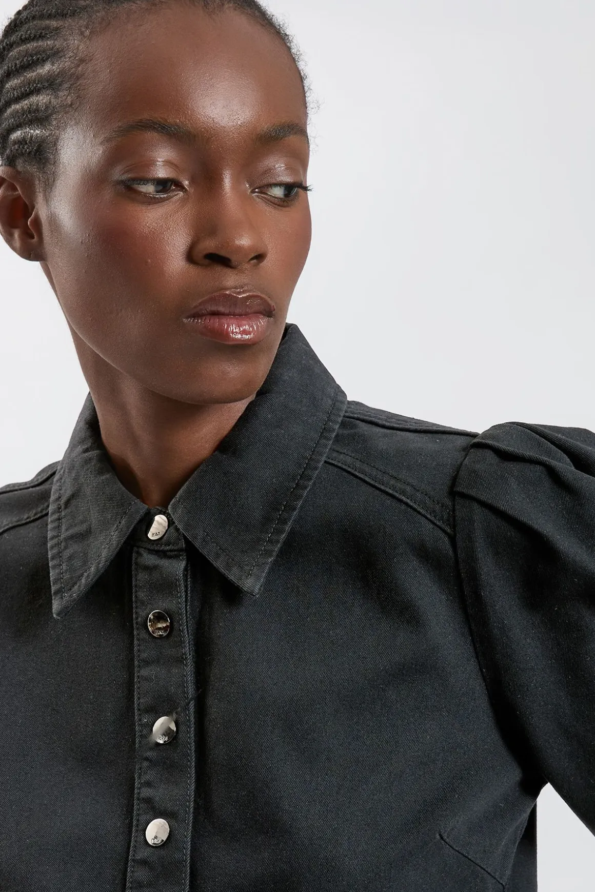 Chemise En Denim À Col Avec Découpes