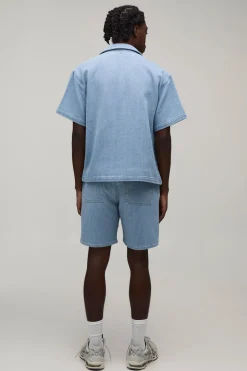 Chemise En Denim Côtelé Délavé Coupe Regular