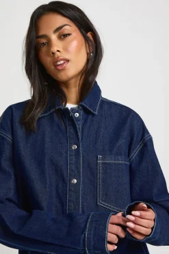 boohoo Chemise en Denim Oversize<Femme Denim|Tops D’Automne