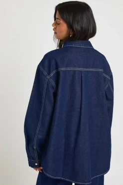 boohoo Chemise en Denim Oversize<Femme Denim|Tops D’Automne