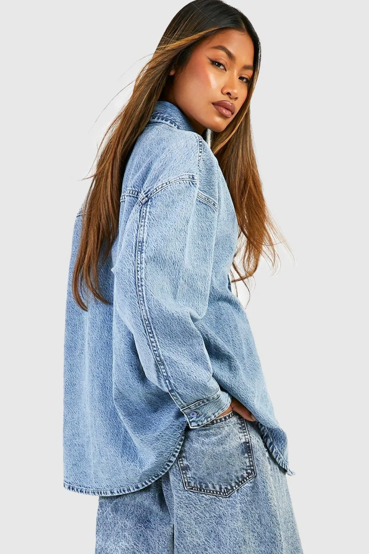 boohoo Chemise en denim oversize Basics<Femme Denim|Denim
