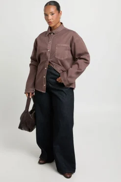 Chemise En Denim Oversize Grande Taille