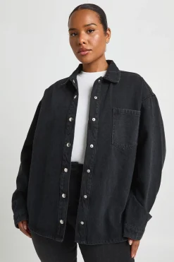 boohoo Chemise En Denim Oversize Grande Taille<Femme Denim|Denim