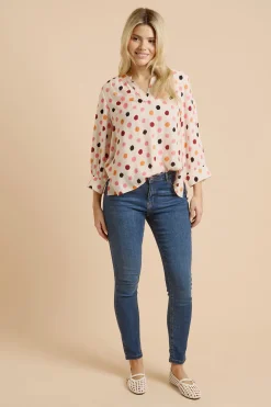 Chemise À Enfiler À Pois Crème