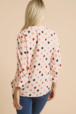 Chemise À Enfiler À Pois Crème