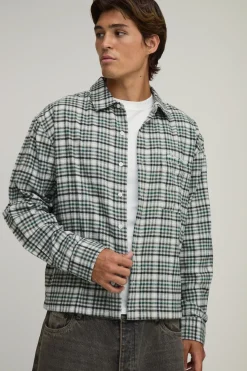 Chemise En Flanelle À Micro Carreaux Coupe Ample Oversize