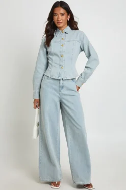 Chemise En Jean À Boutons Dorés