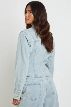 Chemise En Jean À Boutons Dorés
