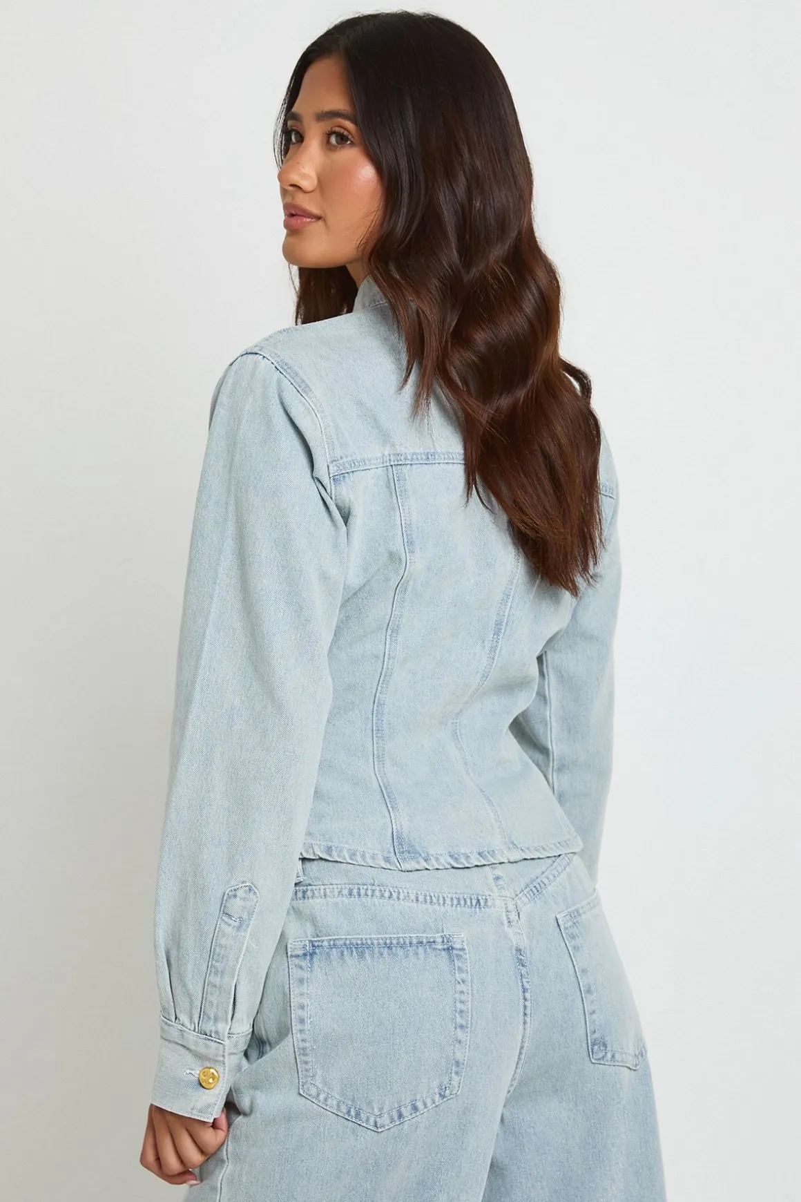 Chemise En Jean À Boutons Dorés