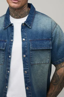 Chemise En Jean Délavé Oversize Coupe Boxy Tall