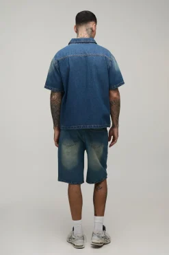 Chemise En Jean Délavé Oversize Coupe Boxy Tall