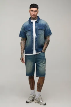 Chemise En Jean Délavé Oversize Coupe Boxy Tall