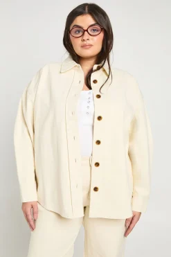 Chemise En Jean Grande Taille À Manches Longues Avec Boutons En Corne