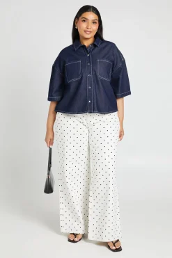 Chemise En Jean À Manches Courtes Oversize Grande Taille