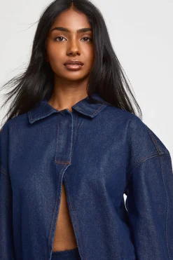 Chemise En Jean À Ouverture Fendue