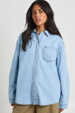boohoo Chemise en Jean Oversize<Femme Denim|Denim