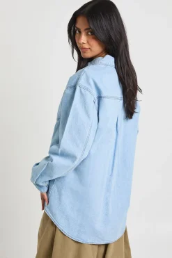 boohoo Chemise en Jean Oversize<Femme Denim|Denim