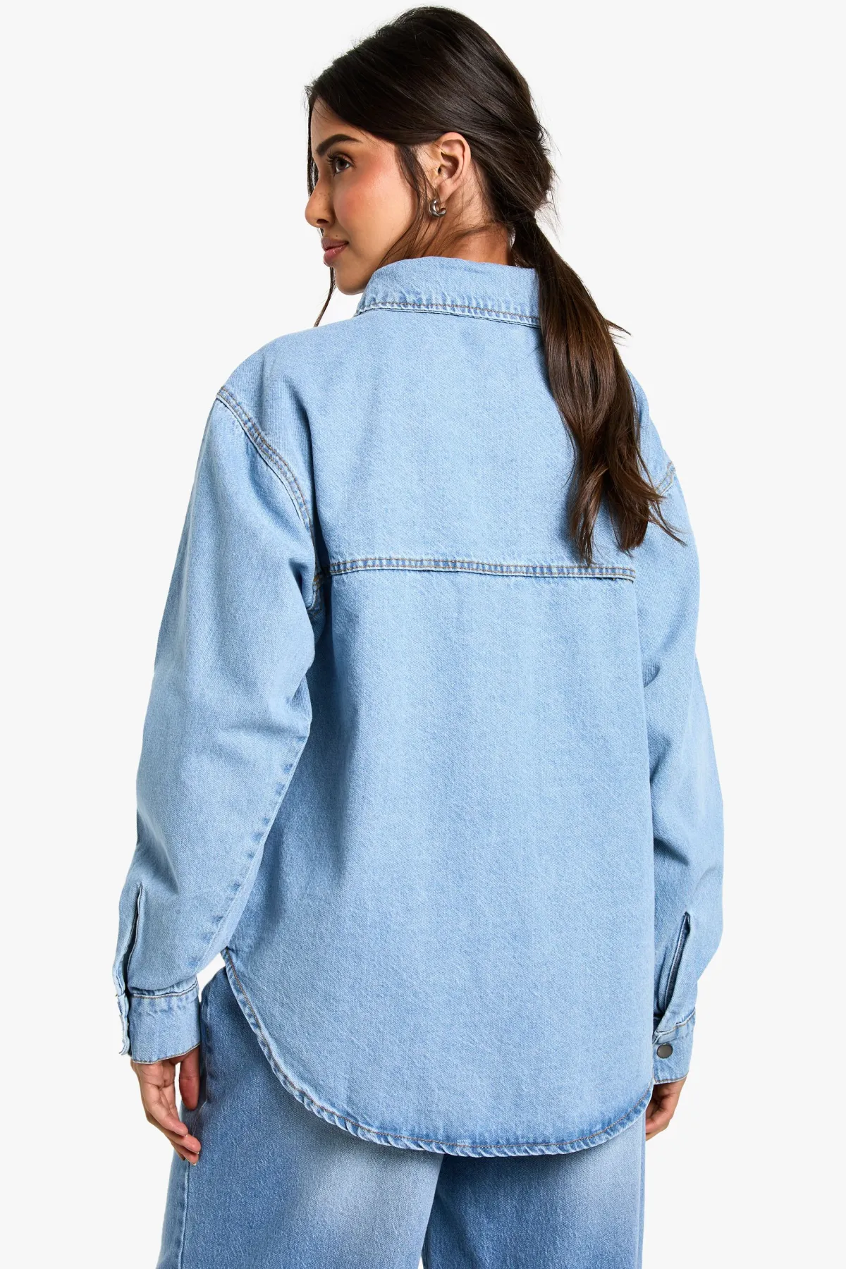 boohoo Chemise en Jean Oversize<Femme Denim|Denim