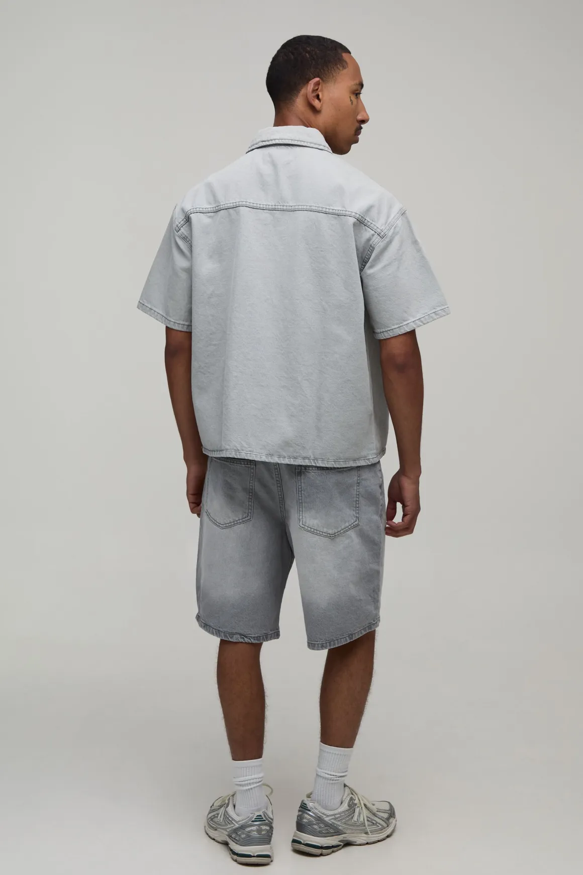 Chemise En Jean Oversize Boxy À Fermeture Éclair 1/4