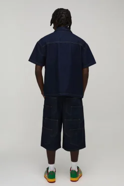 Chemise En Jean Oversize Boxy À Multiples Poches