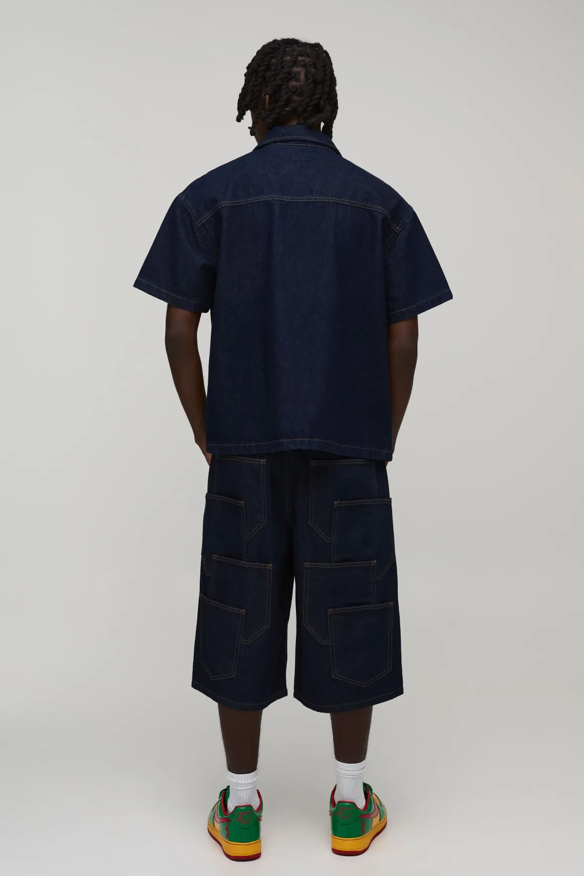 Chemise En Jean Oversize Boxy À Multiples Poches