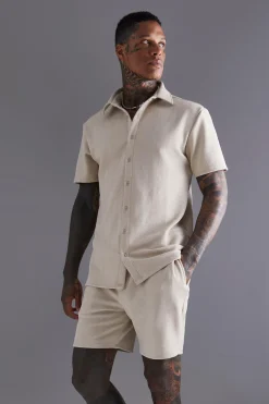 Chemise en jersey à chevrons et ensemble short à manches courtes
