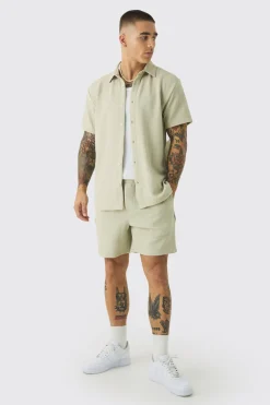 Chemise en jersey à chevrons et ensemble short à manches courtes