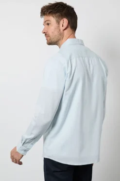 Chemise En Lin Bleu Clair À Manches Longues