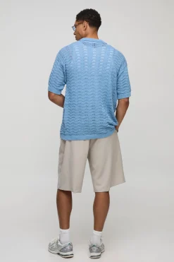 Chemise en maille à coquille à coupe décontractée