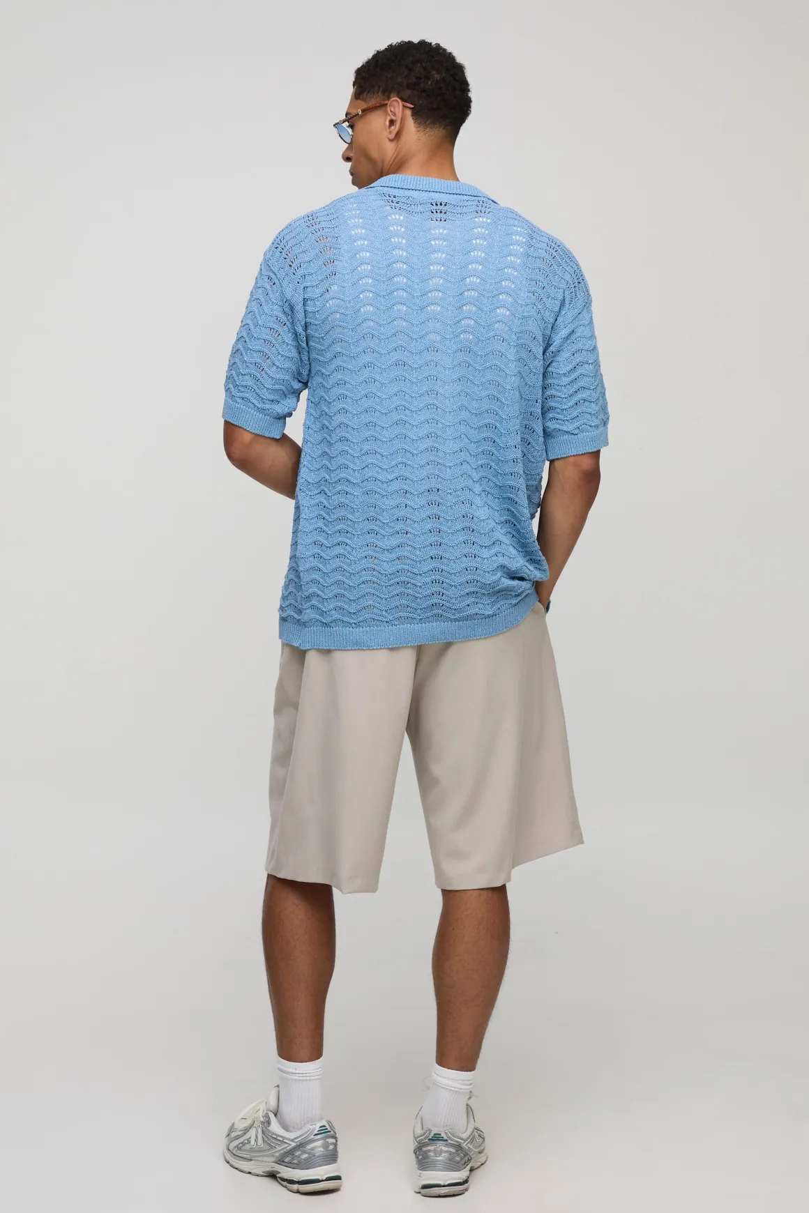 Chemise en maille à coquille à coupe décontractée