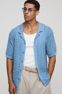 Chemise en maille à coquille à coupe décontractée