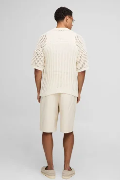 Chemise en maille à points ouverts, coupe régulière