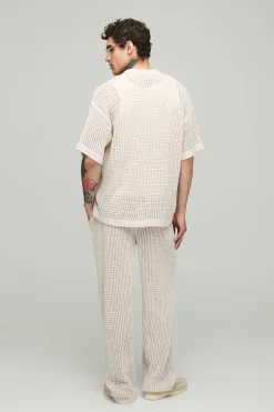 Chemise en maille Revere oversize et ensemble pantalon décontracté