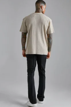 Chemise en maille torsadée Revere à manches courtes