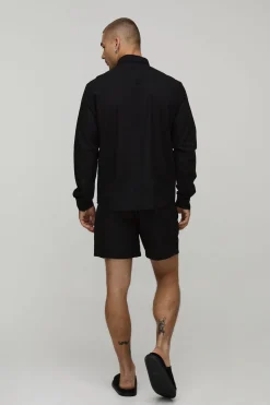 boohooMAN Chemise En Mélange De Lin À Manches Longues Coupe Regular<Homme Ensembles|Chemises
