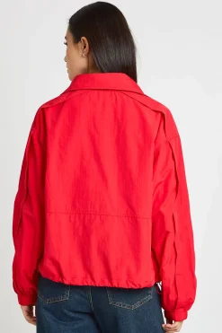 Chemise En Nylon À Large Col Cheminée