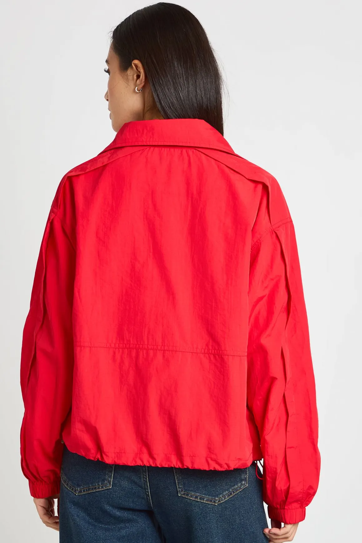 Chemise En Nylon À Large Col Cheminée